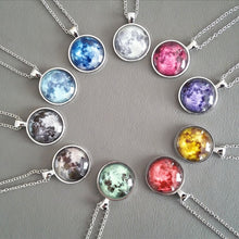 Load image into Gallery viewer, 2017 New Arrival Glowing Jewelry Full Moon Necklace Handmade Glass Dome Lunar Eclipse Necklace Glow in the dark Pendant Jewelry