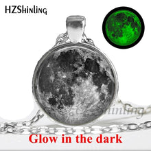 Load image into Gallery viewer, 2017 New Arrival Glowing Jewelry Full Moon Necklace Handmade Glass Dome Lunar Eclipse Necklace Glow in the dark Pendant Jewelry
