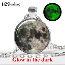 Load image into Gallery viewer, 2017 New Arrival Glowing Jewelry Full Moon Necklace Handmade Glass Dome Lunar Eclipse Necklace Glow in the dark Pendant Jewelry
