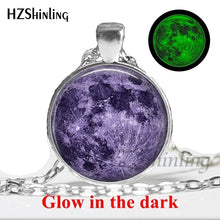 Load image into Gallery viewer, 2017 New Arrival Glowing Jewelry Full Moon Necklace Handmade Glass Dome Lunar Eclipse Necklace Glow in the dark Pendant Jewelry