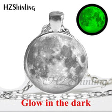 Load image into Gallery viewer, 2017 New Arrival Glowing Jewelry Full Moon Necklace Handmade Glass Dome Lunar Eclipse Necklace Glow in the dark Pendant Jewelry