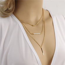 Load image into Gallery viewer, Hot Fashion Gold Color Multilayer Coin Tassels Lariat Bar Necklaces Beads Choker Feather Pendants Necklaces For Women Bijoux
