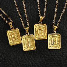Load image into Gallery viewer, Tiny Gold Initial A-Z Letter Necklaces Unisex Charm Luster Gold Medal Capital Letter Necklace Pendant For Women Men Jewelry Gift