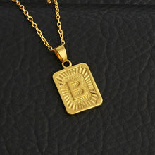 Load image into Gallery viewer, Tiny Gold Initial A-Z Letter Necklaces Unisex Charm Luster Gold Medal Capital Letter Necklace Pendant For Women Men Jewelry Gift