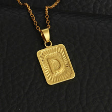 Load image into Gallery viewer, Tiny Gold Initial A-Z Letter Necklaces Unisex Charm Luster Gold Medal Capital Letter Necklace Pendant For Women Men Jewelry Gift