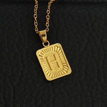 Load image into Gallery viewer, Tiny Gold Initial A-Z Letter Necklaces Unisex Charm Luster Gold Medal Capital Letter Necklace Pendant For Women Men Jewelry Gift
