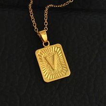 Load image into Gallery viewer, Tiny Gold Initial A-Z Letter Necklaces Unisex Charm Luster Gold Medal Capital Letter Necklace Pendant For Women Men Jewelry Gift