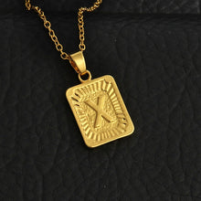 Load image into Gallery viewer, Tiny Gold Initial A-Z Letter Necklaces Unisex Charm Luster Gold Medal Capital Letter Necklace Pendant For Women Men Jewelry Gift
