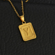 Load image into Gallery viewer, Tiny Gold Initial A-Z Letter Necklaces Unisex Charm Luster Gold Medal Capital Letter Necklace Pendant For Women Men Jewelry Gift