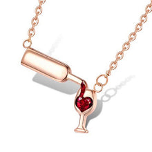 Load image into Gallery viewer, Love Wine Women Pendant Necklace Woman Necklace and Pendant Cubic Zirconia Unique Design Jewelry